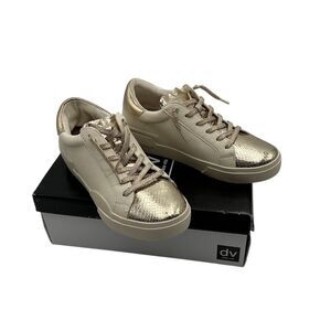 Dolce Vita Women's Helix Gold Snake Skin Lace-Up Sneakers Size 8.5